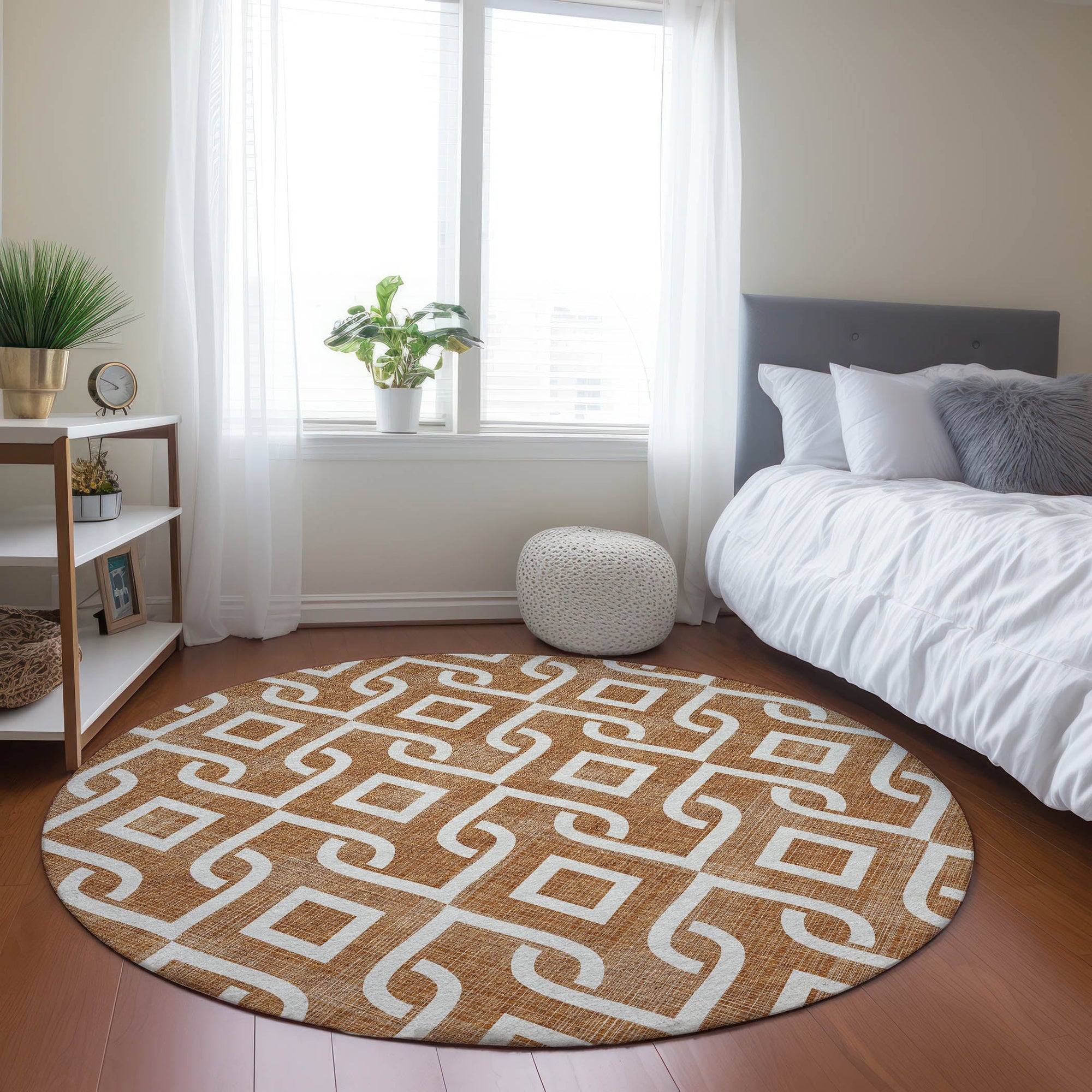 Addison Rugs Offset Stripes Paprika Washable Indoor-Outdoor Rug