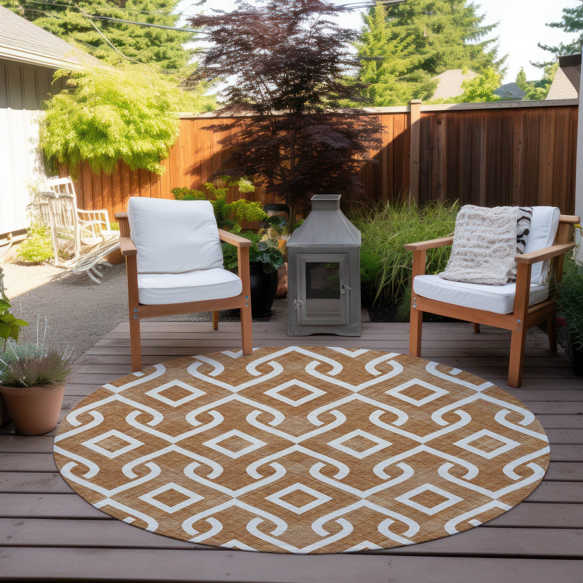 Addison Rugs Offset Stripes Paprika Washable Indoor-Outdoor Rug