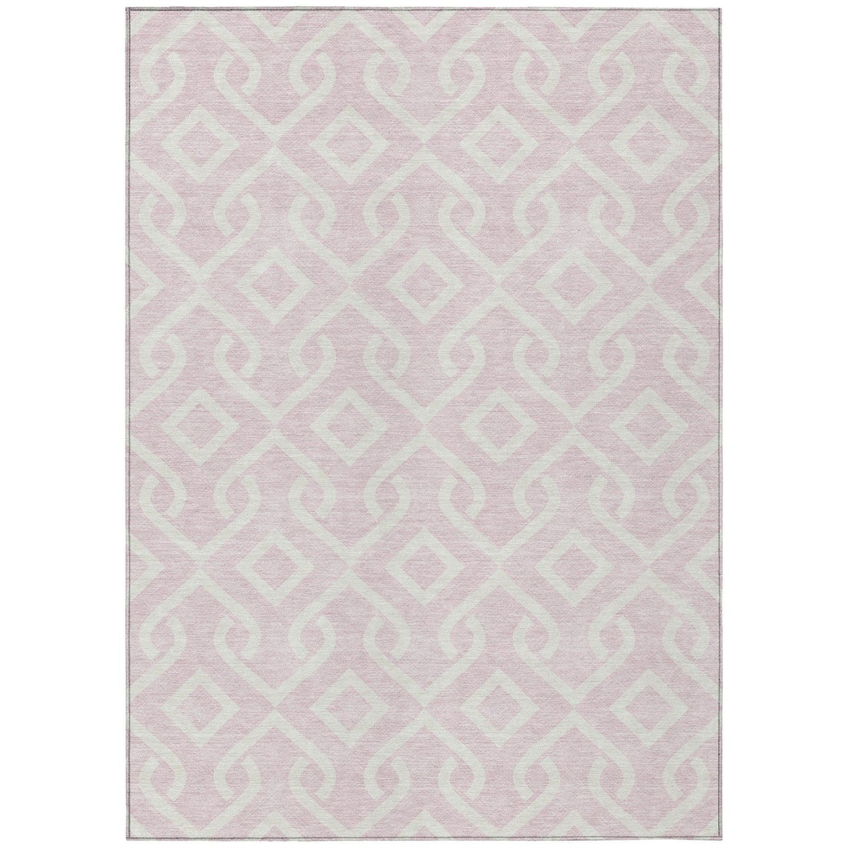 Addison Rugs Offset Stripes Pink Washable Indoor-Outdoor Rug