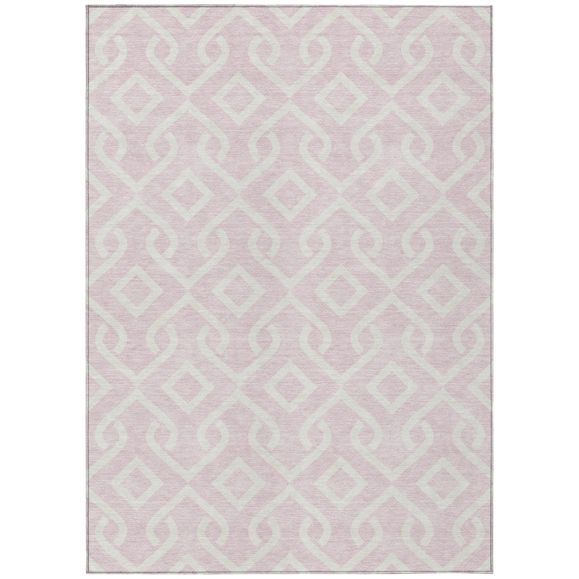 Addison Rugs Offset Stripes Pink Washable Indoor-Outdoor Rug