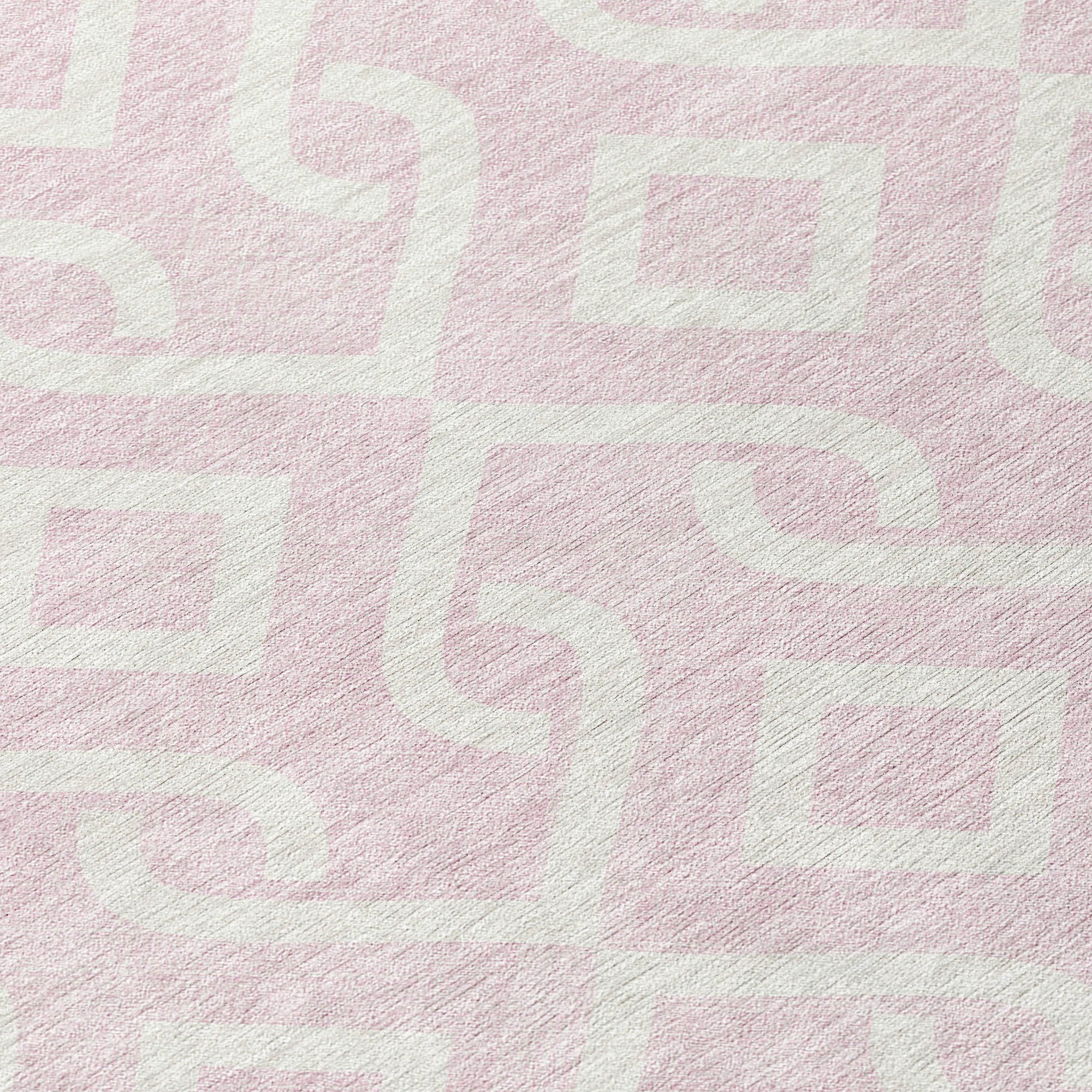 Addison Rugs Offset Stripes Pink Washable Indoor-Outdoor Rug