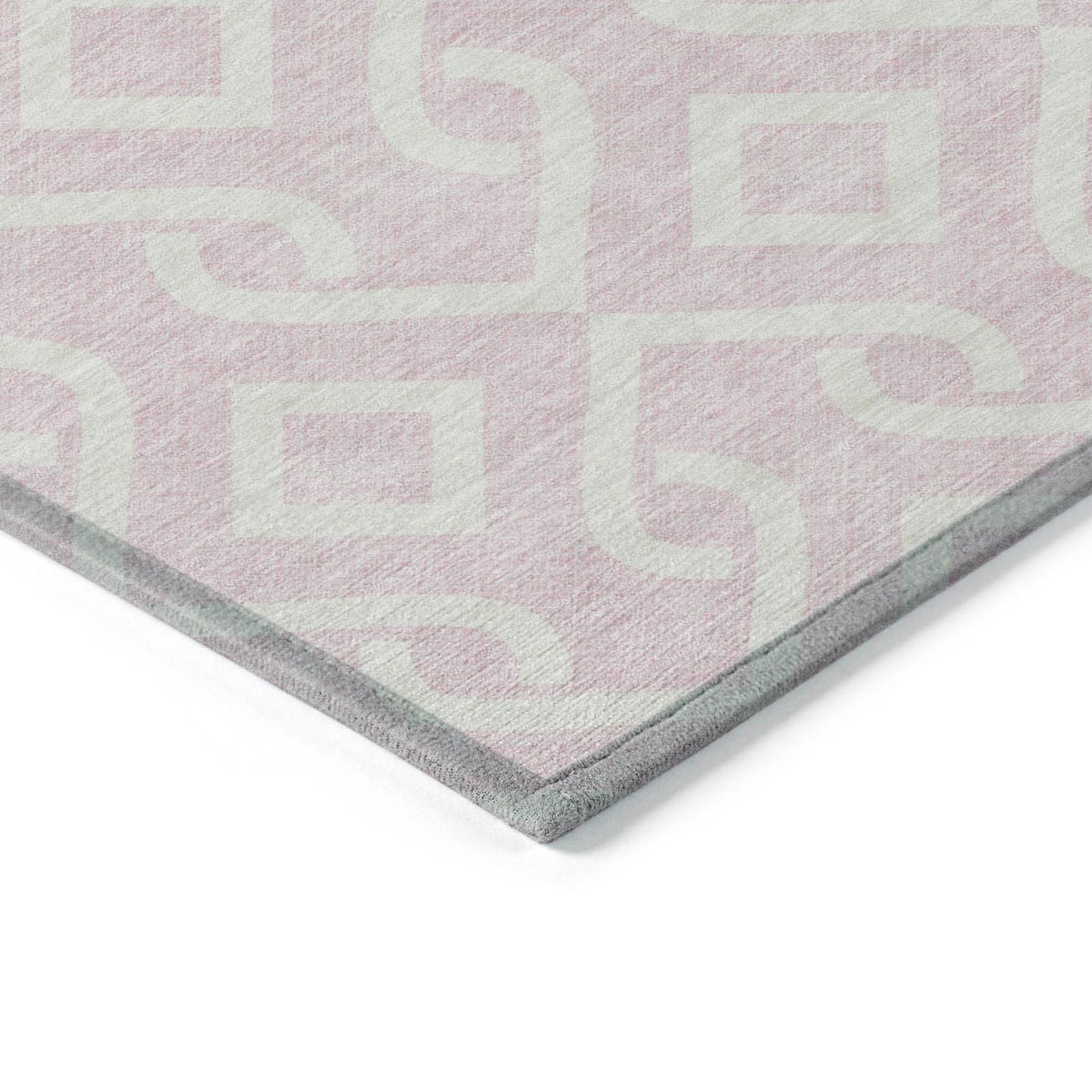 Addison Rugs Offset Stripes Pink Washable Indoor-Outdoor Rug