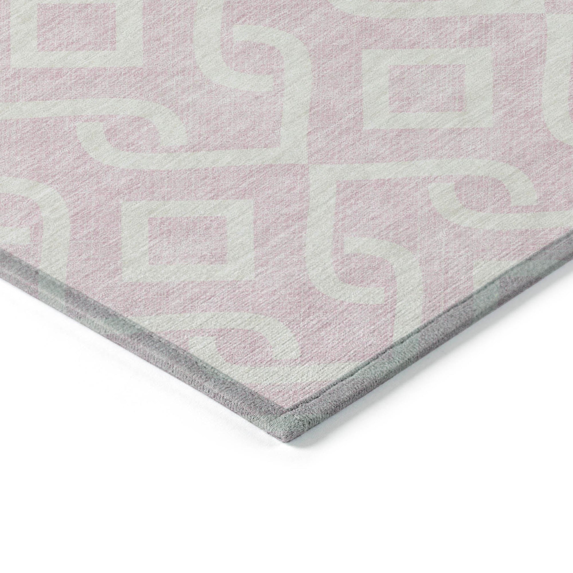 Addison Rugs Offset Stripes Pink Washable Indoor-Outdoor Rug