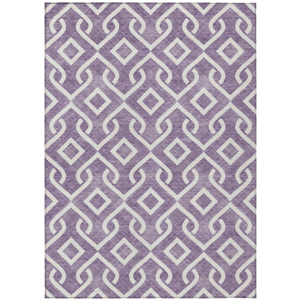 Addison Rugs Offset Stripes Purple Washable Indoor-Outdoor Rug