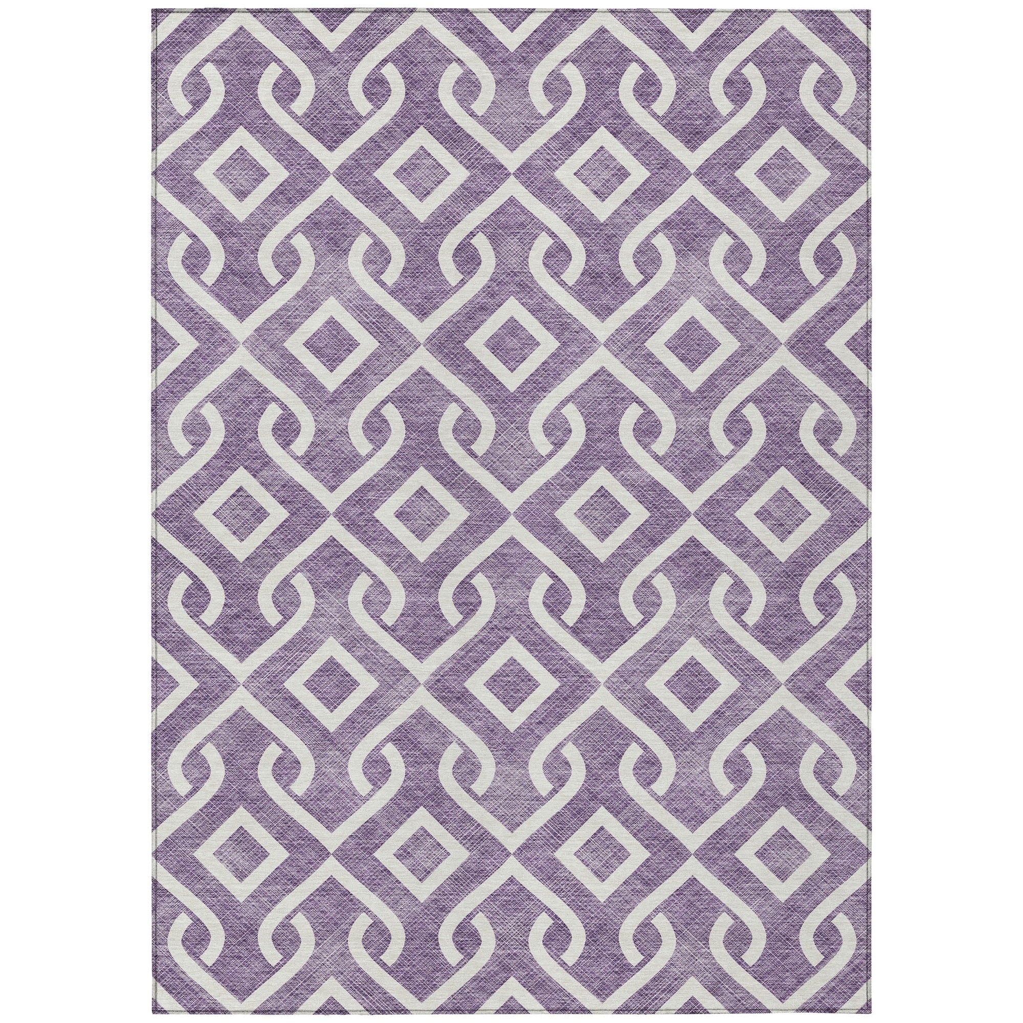 Addison Rugs Offset Stripes Purple Washable Indoor-Outdoor Rug