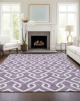 Addison Rugs Offset Stripes Purple Washable Indoor-Outdoor Rug