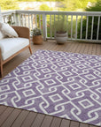Addison Rugs Offset Stripes Purple Washable Indoor-Outdoor Rug
