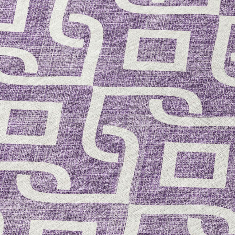 Addison Rugs Offset Stripes Purple Washable Indoor-Outdoor Rug