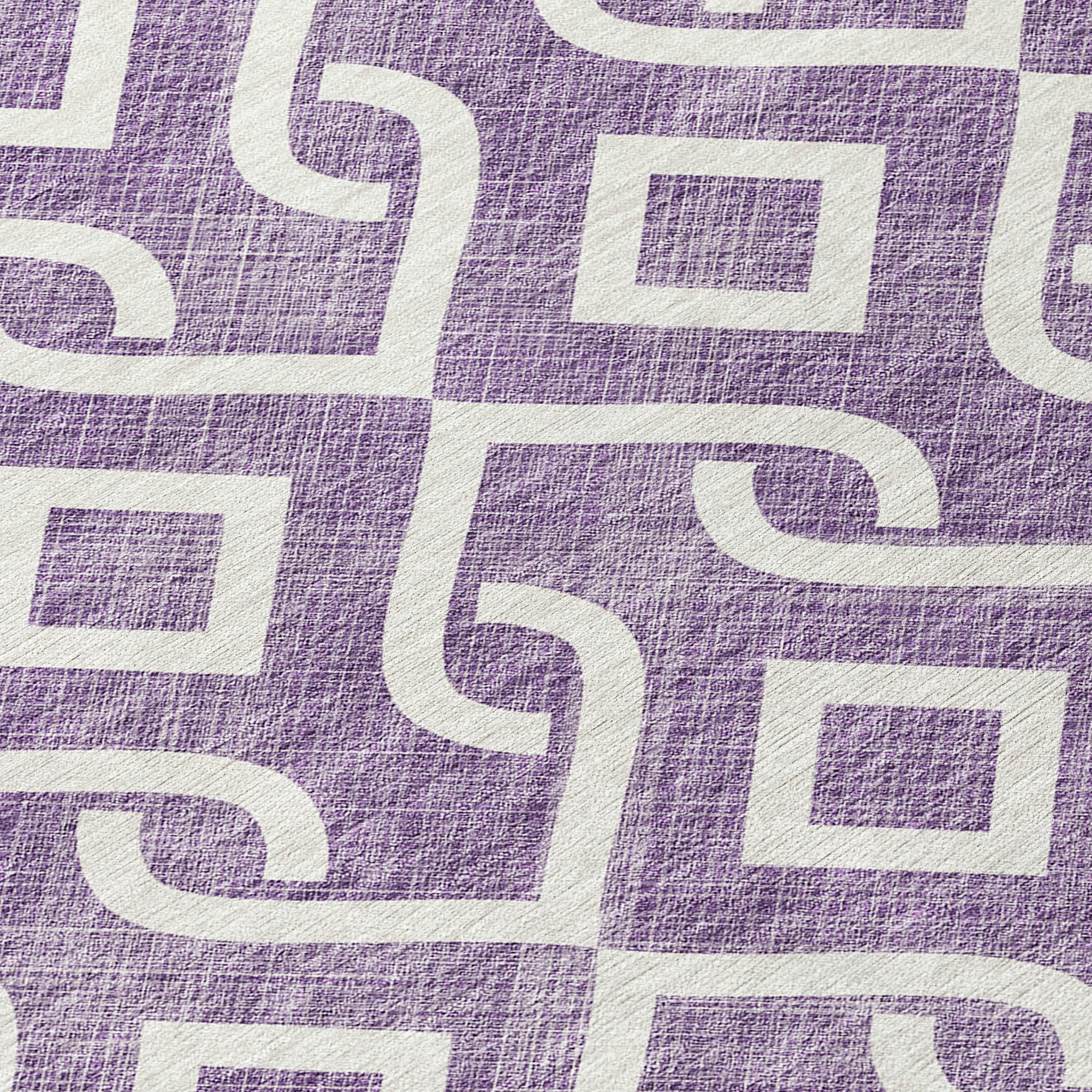 Addison Rugs Offset Stripes Purple Washable Indoor-Outdoor Rug