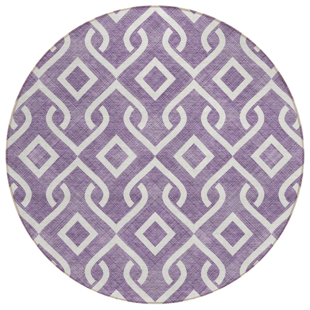 Addison Rugs Offset Stripes Purple Washable Indoor-Outdoor Rug