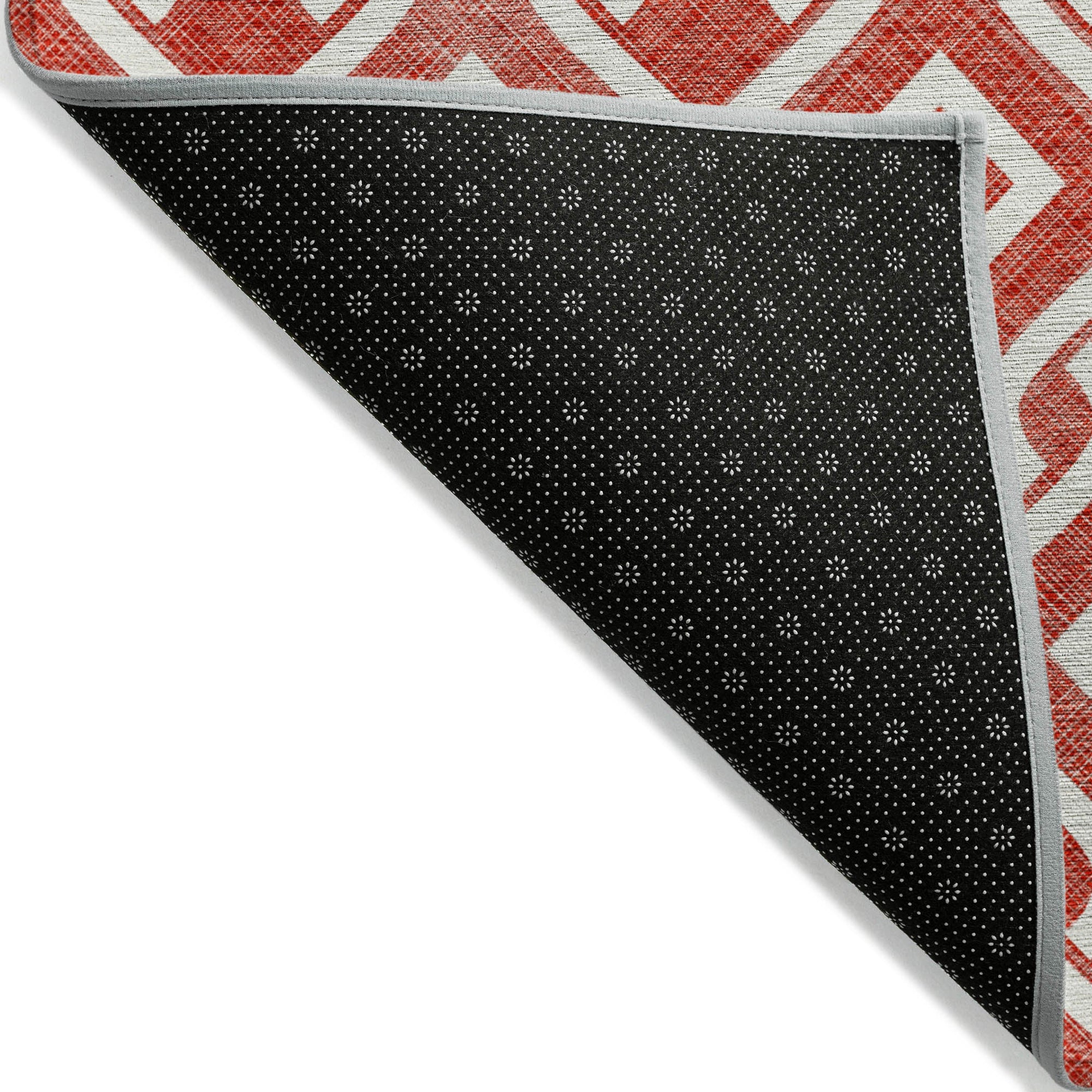 Addison Rugs Offset Stripes Red Washable Indoor-Outdoor Rug