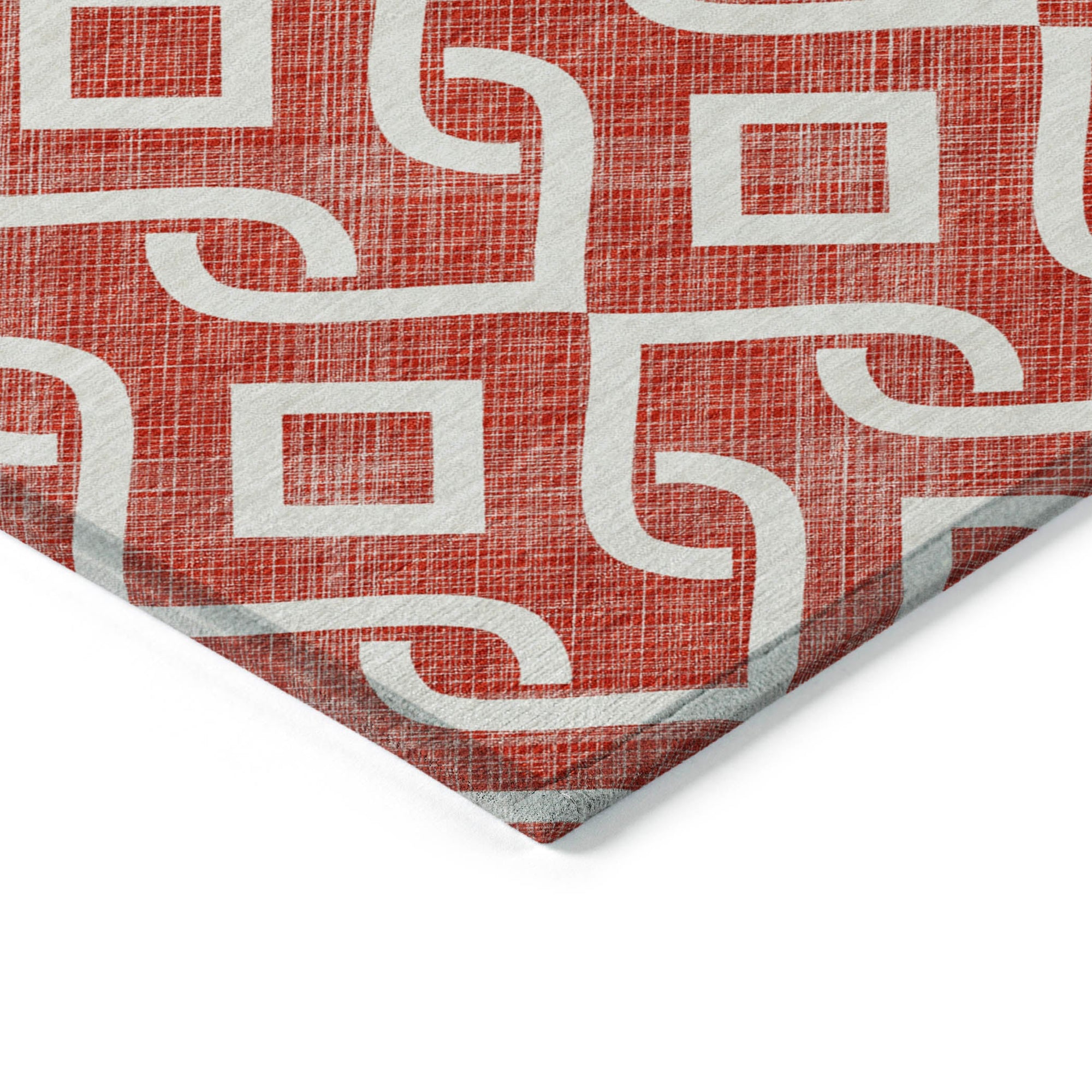 Addison Rugs Offset Stripes Red Washable Indoor-Outdoor Rug