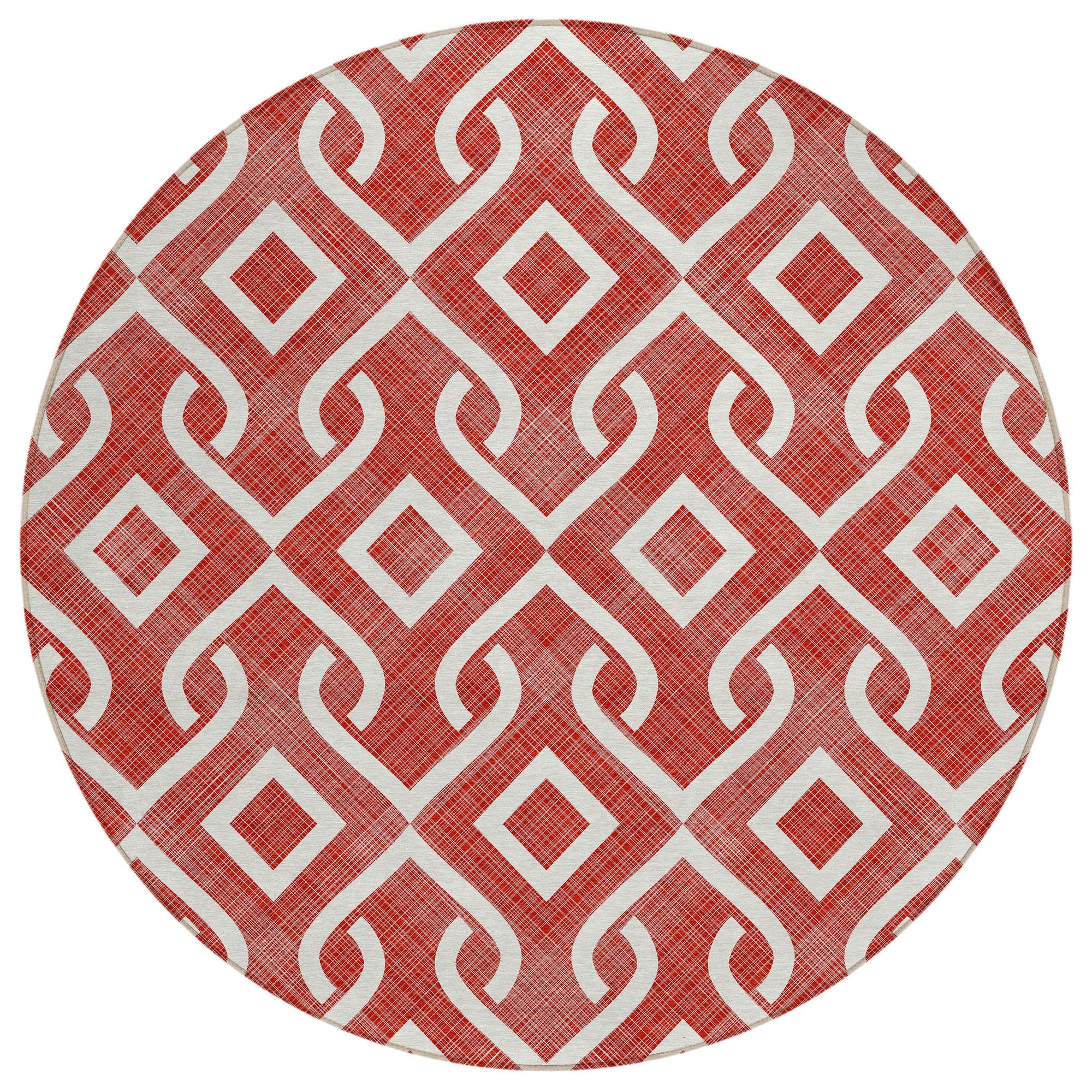 Addison Rugs Offset Stripes Red Washable Indoor-Outdoor Rug