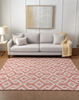 Addison Rugs Offset Stripes Salmon Washable Indoor-Outdoor Rug