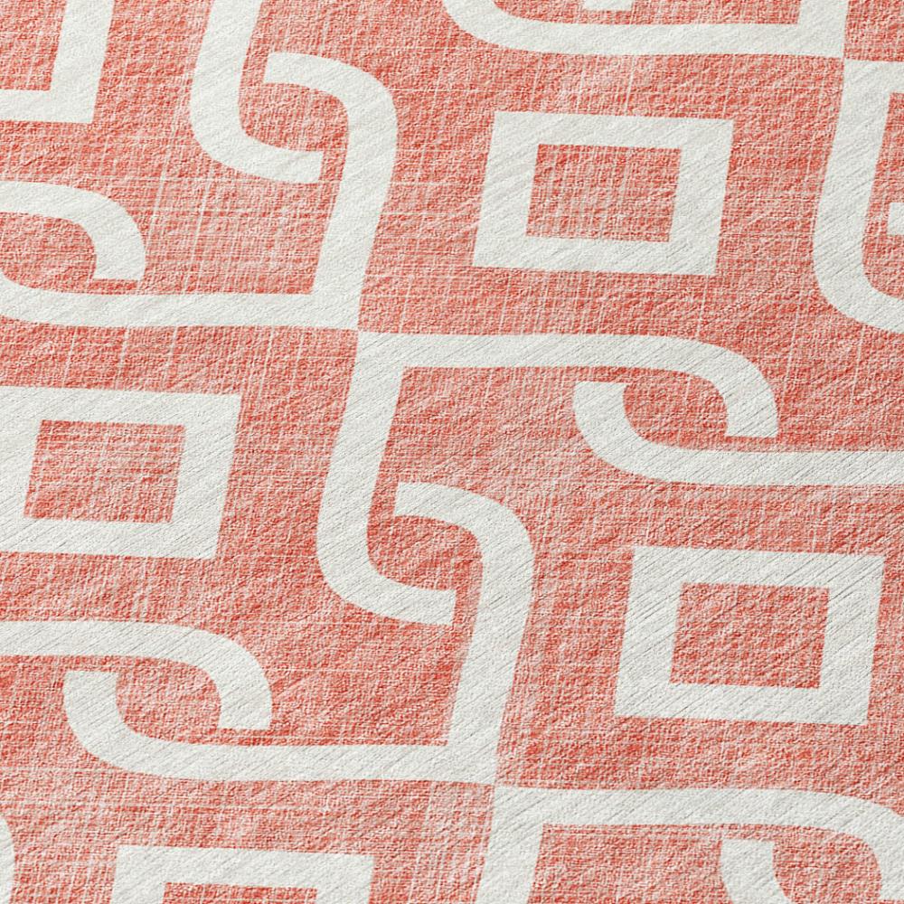 Addison Rugs Offset Stripes Salmon Washable Indoor-Outdoor Rug