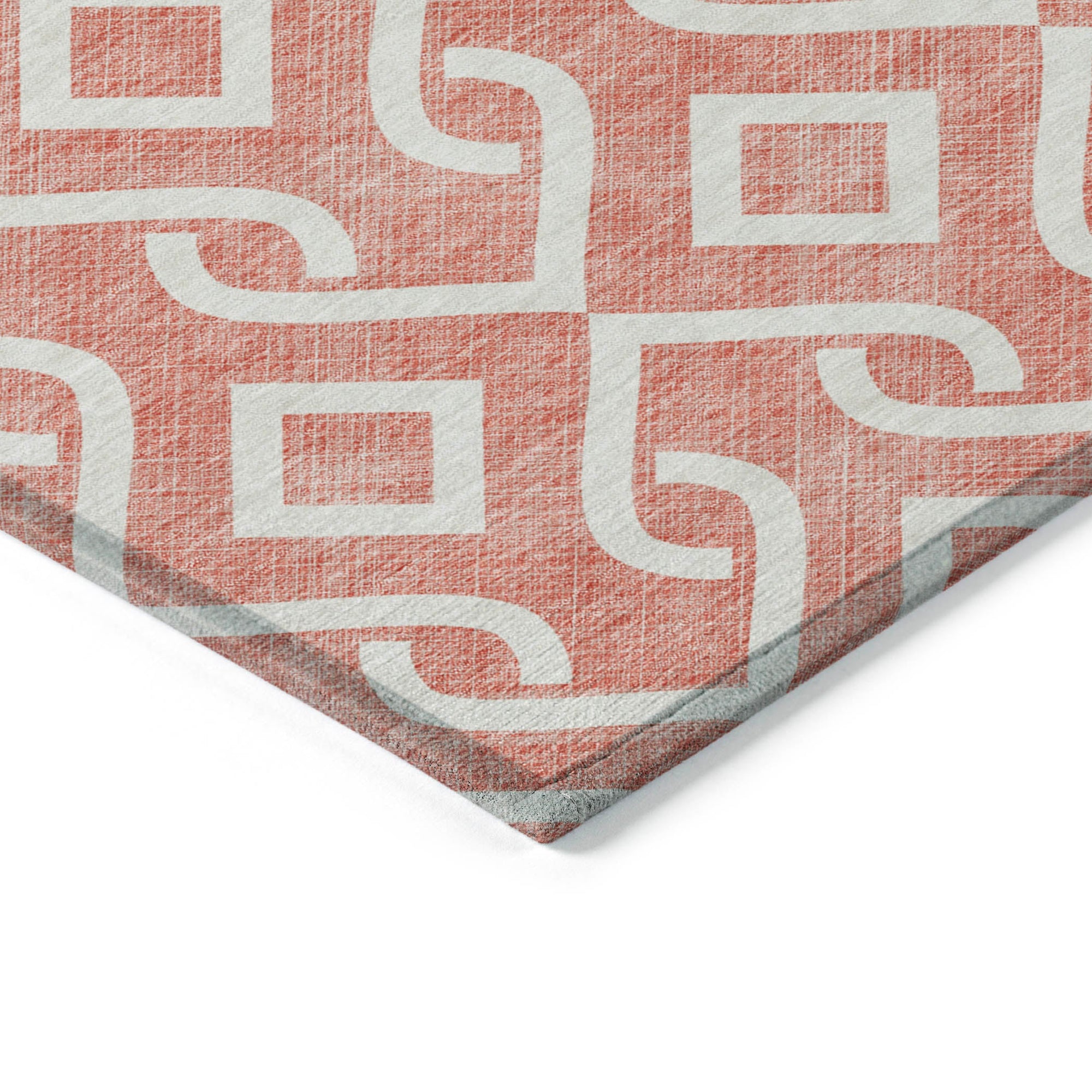 Addison Rugs Offset Stripes Salmon Washable Indoor-Outdoor Rug