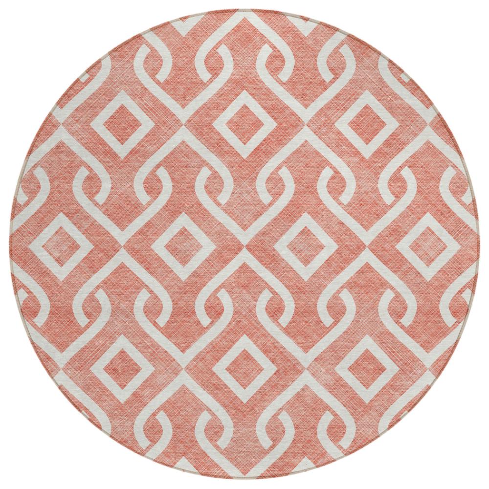 Addison Rugs Offset Stripes Salmon Washable Indoor-Outdoor Rug