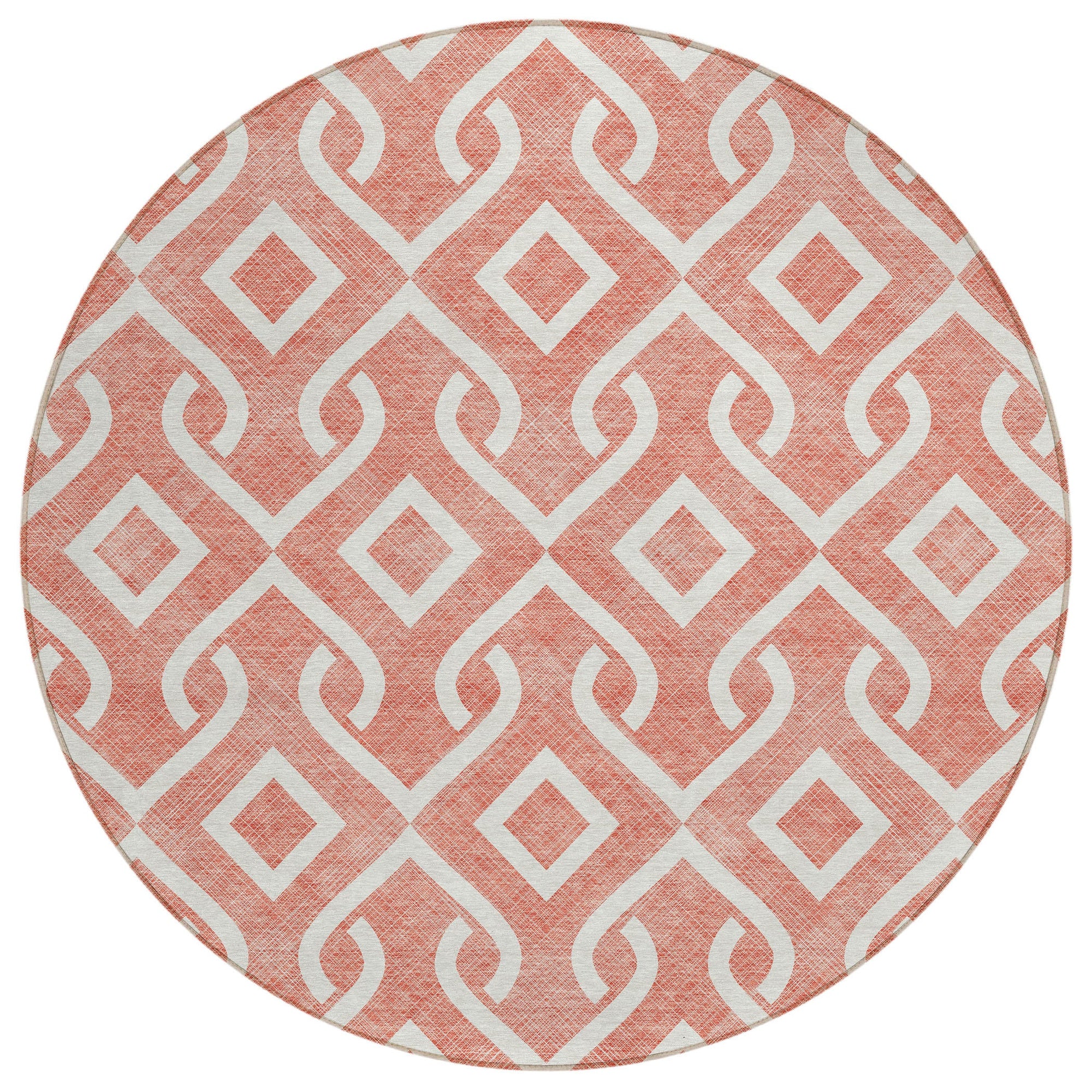 Addison Rugs Offset Stripes Salmon Washable Indoor-Outdoor Rug