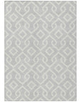 Addison Rugs Offset Stripes Silver Washable Indoor-Outdoor Rug