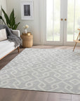 Addison Rugs Offset Stripes Silver Washable Indoor-Outdoor Rug