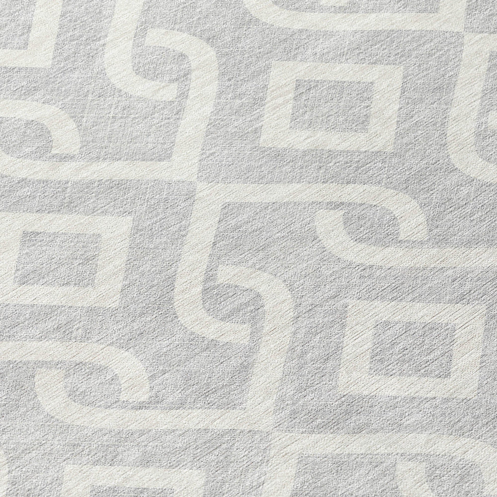 Addison Rugs Offset Stripes Silver Washable Indoor-Outdoor Rug
