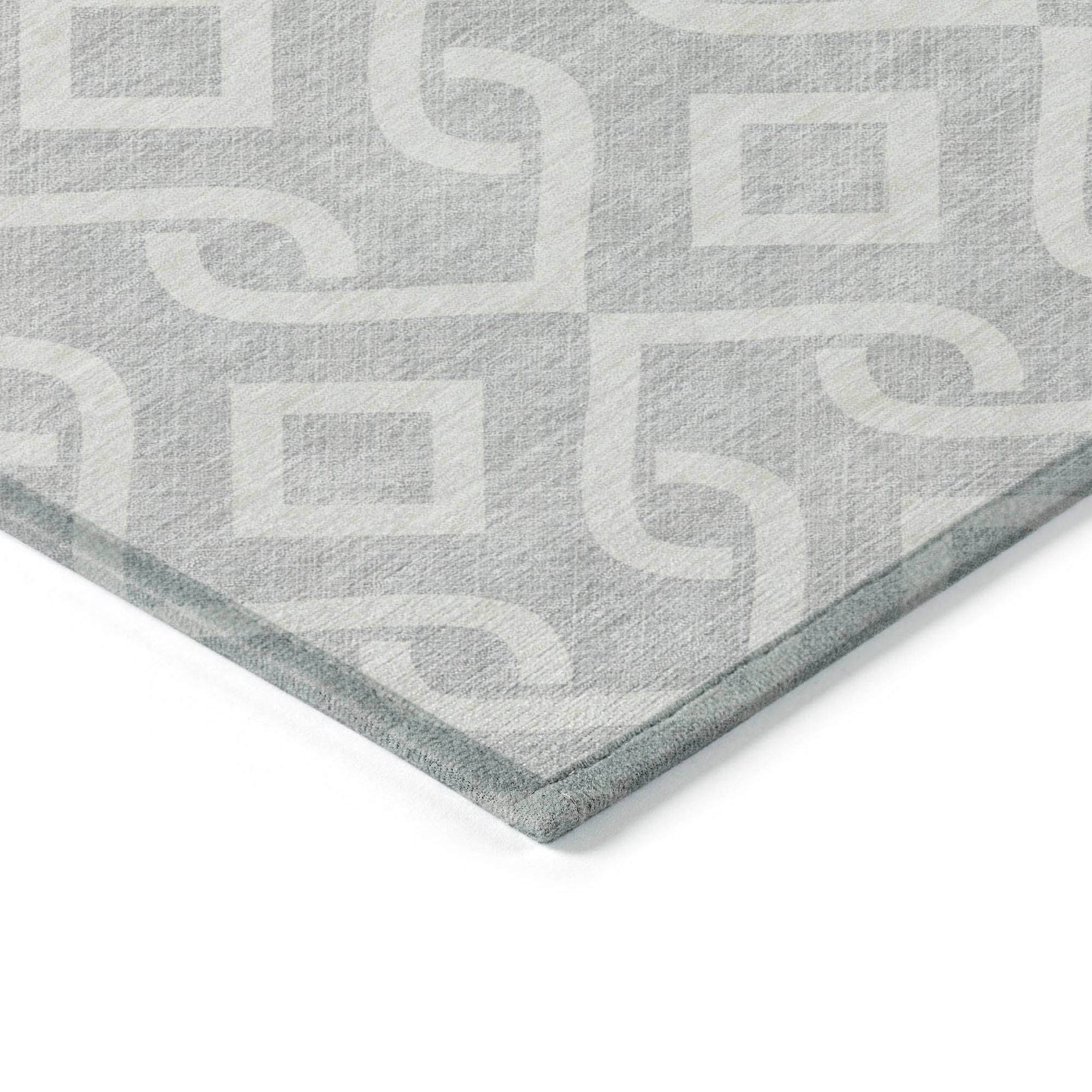 Addison Rugs Offset Stripes Silver Washable Indoor-Outdoor Rug