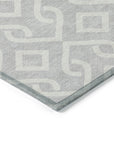 Addison Rugs Offset Stripes Silver Washable Indoor-Outdoor Rug
