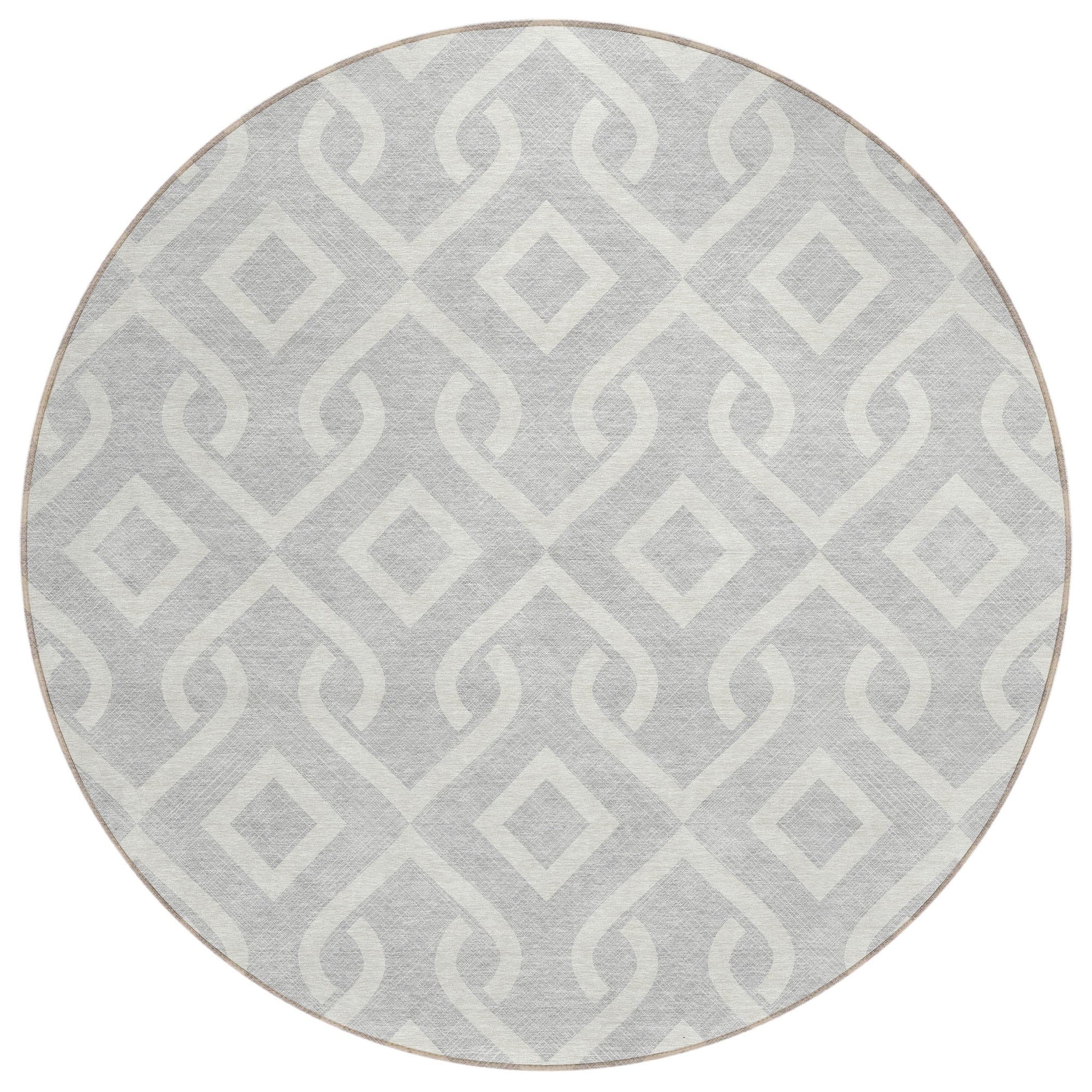 Addison Rugs Offset Stripes Silver Washable Indoor-Outdoor Rug