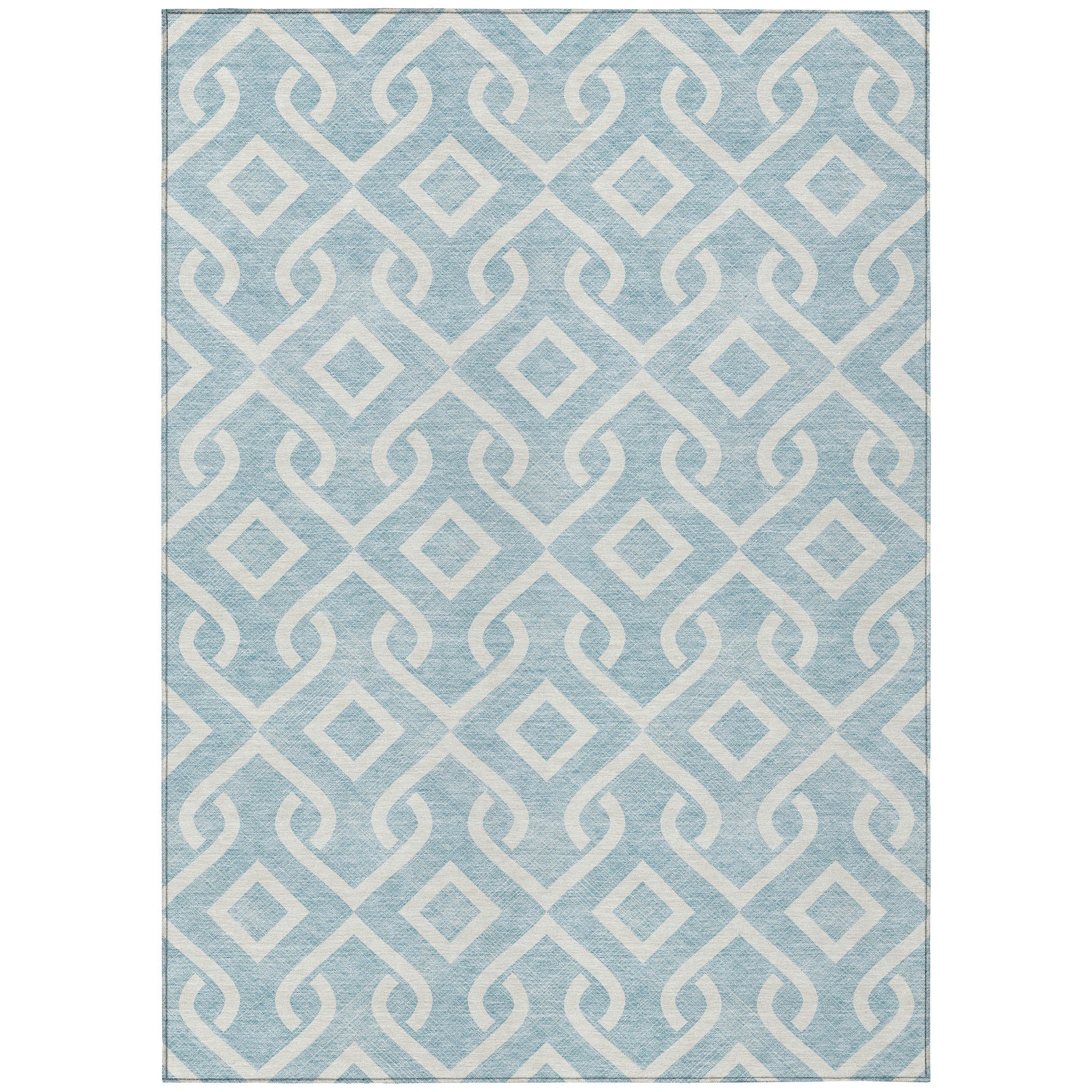 Addison Rugs Offset Stripes Sky Washable Indoor-Outdoor Rug