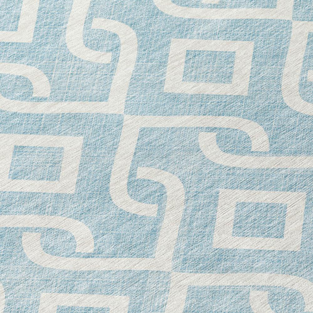 Addison Rugs Offset Stripes Sky Washable Indoor-Outdoor Rug