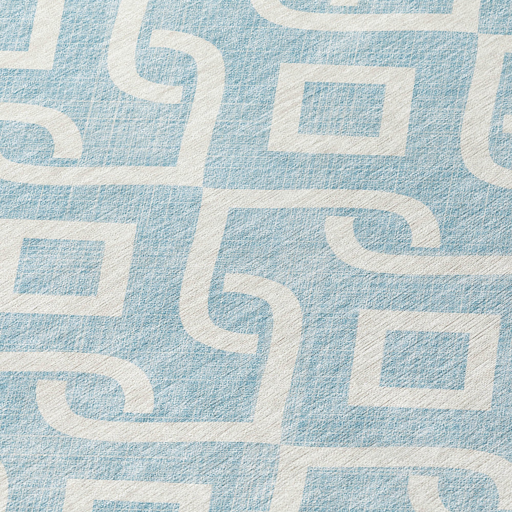 Addison Rugs Offset Stripes Sky Washable Indoor-Outdoor Rug
