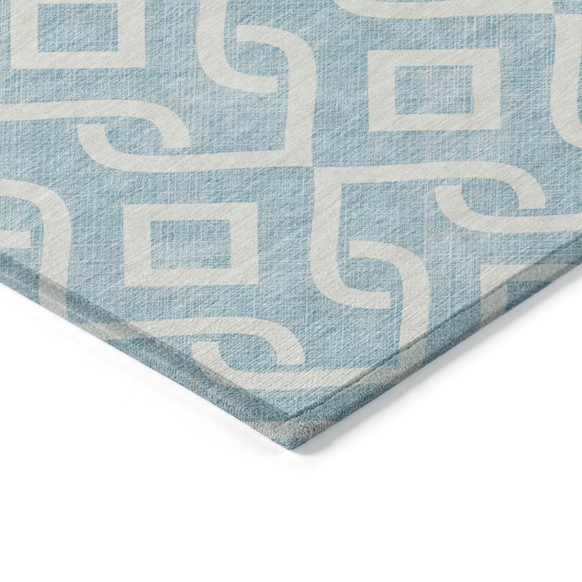 Addison Rugs Offset Stripes Sky Washable Indoor-Outdoor Rug