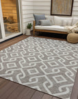 Addison Rugs Offset Stripes Taupe Washable Indoor-Outdoor Rug