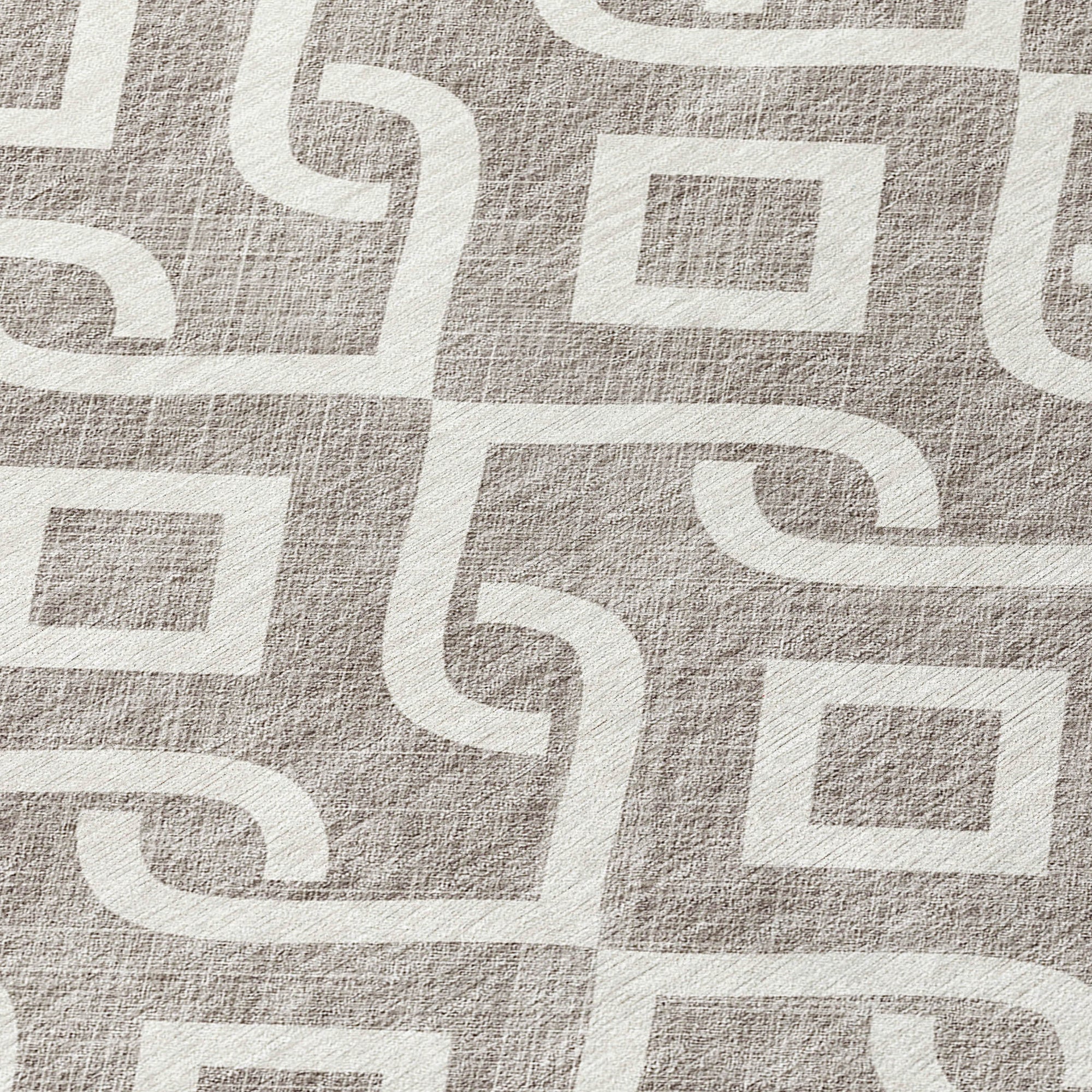 Addison Rugs Offset Stripes Taupe Washable Indoor-Outdoor Rug