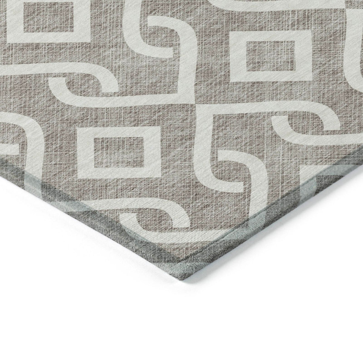 Addison Rugs Offset Stripes Taupe Washable Indoor-Outdoor Rug