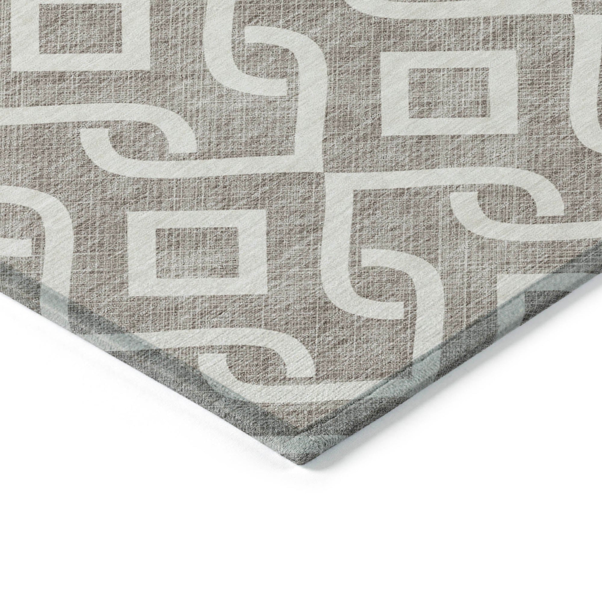Addison Rugs Offset Stripes Taupe Washable Indoor-Outdoor Rug