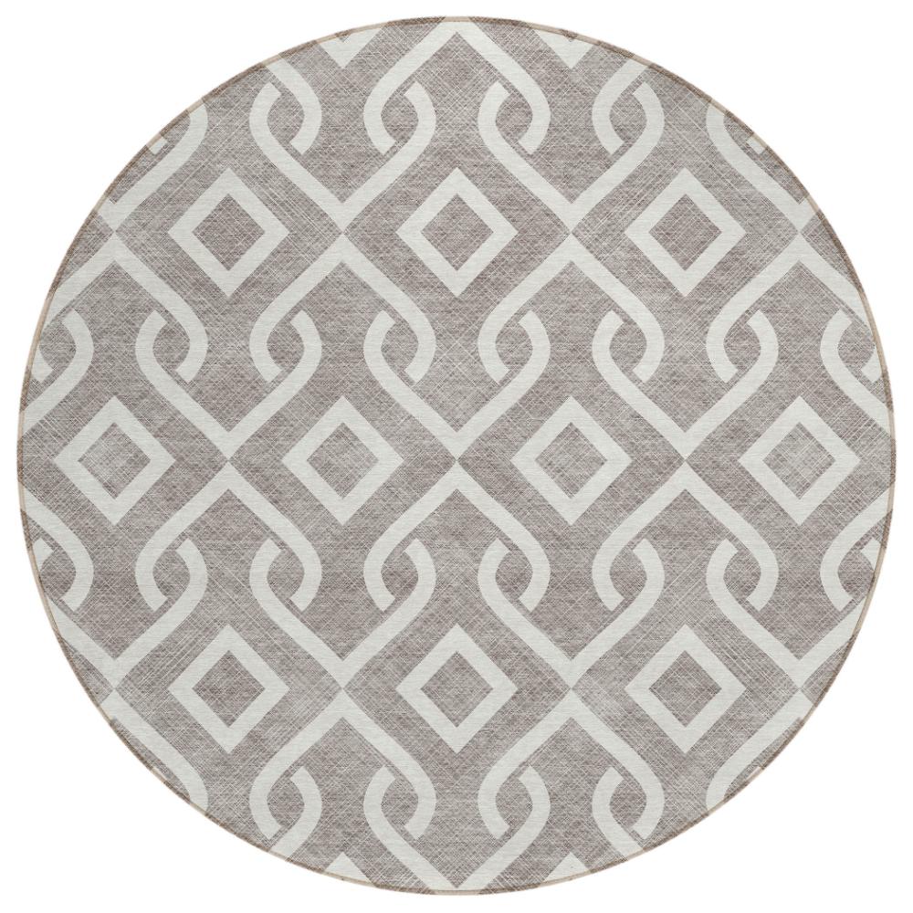 Addison Rugs Offset Stripes Taupe Washable Indoor-Outdoor Rug