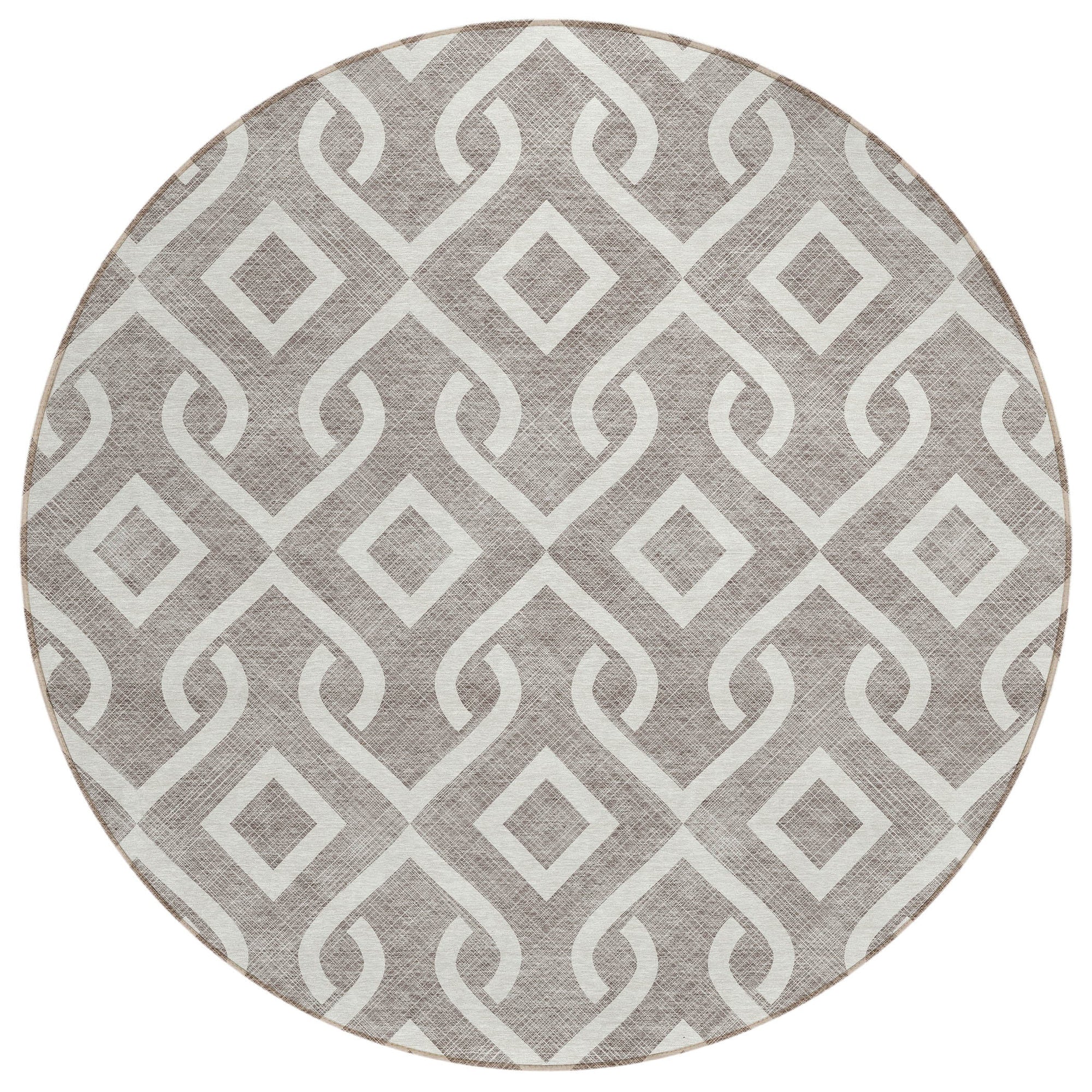 Addison Rugs Offset Stripes Taupe Washable Indoor-Outdoor Rug