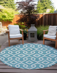 Addison Rugs Offset Stripes Teal Washable Indoor-Outdoor Rug