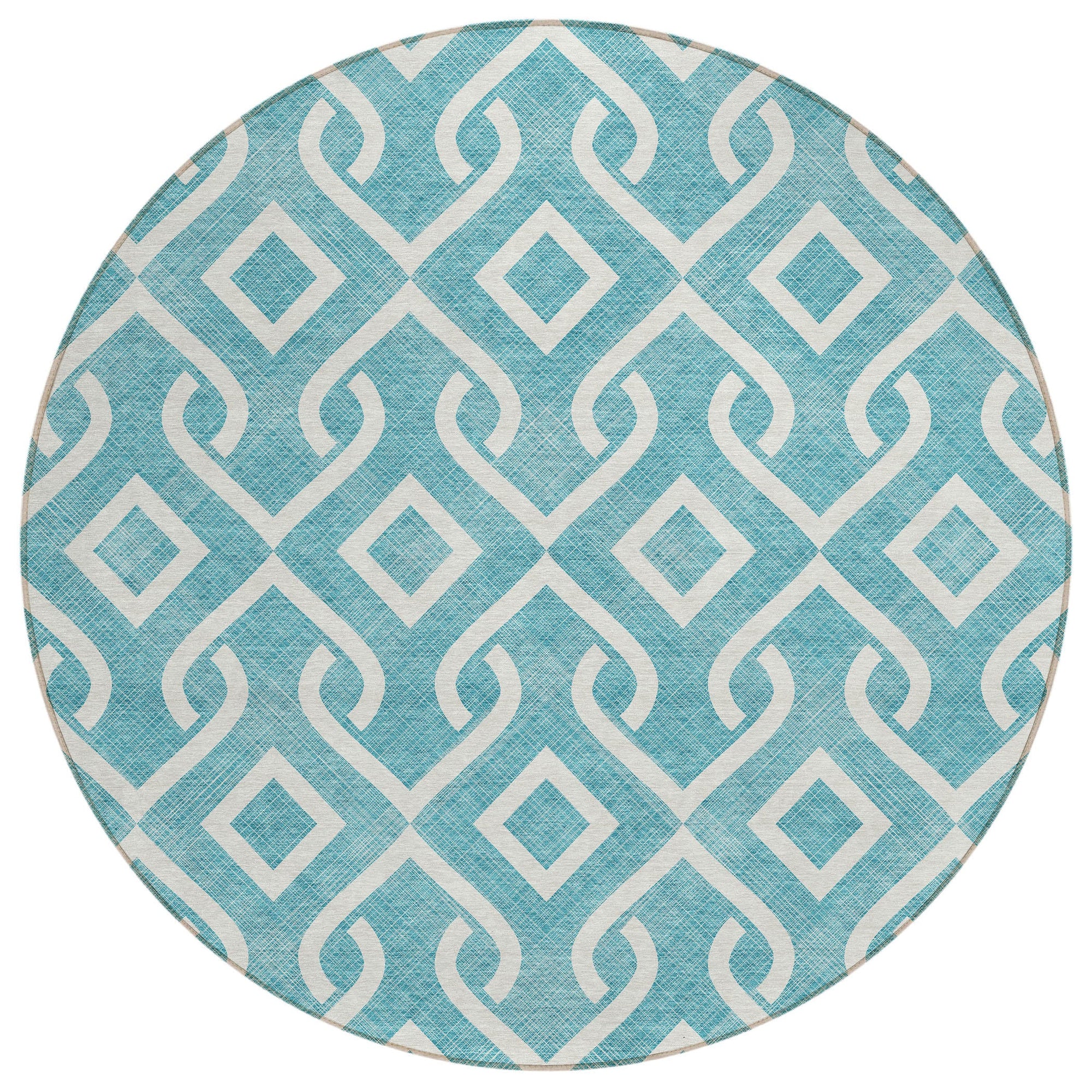 Addison Rugs Offset Stripes Teal Washable Indoor-Outdoor Rug