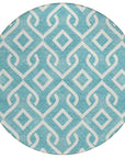 Addison Rugs Offset Stripes Teal Washable Indoor-Outdoor Rug