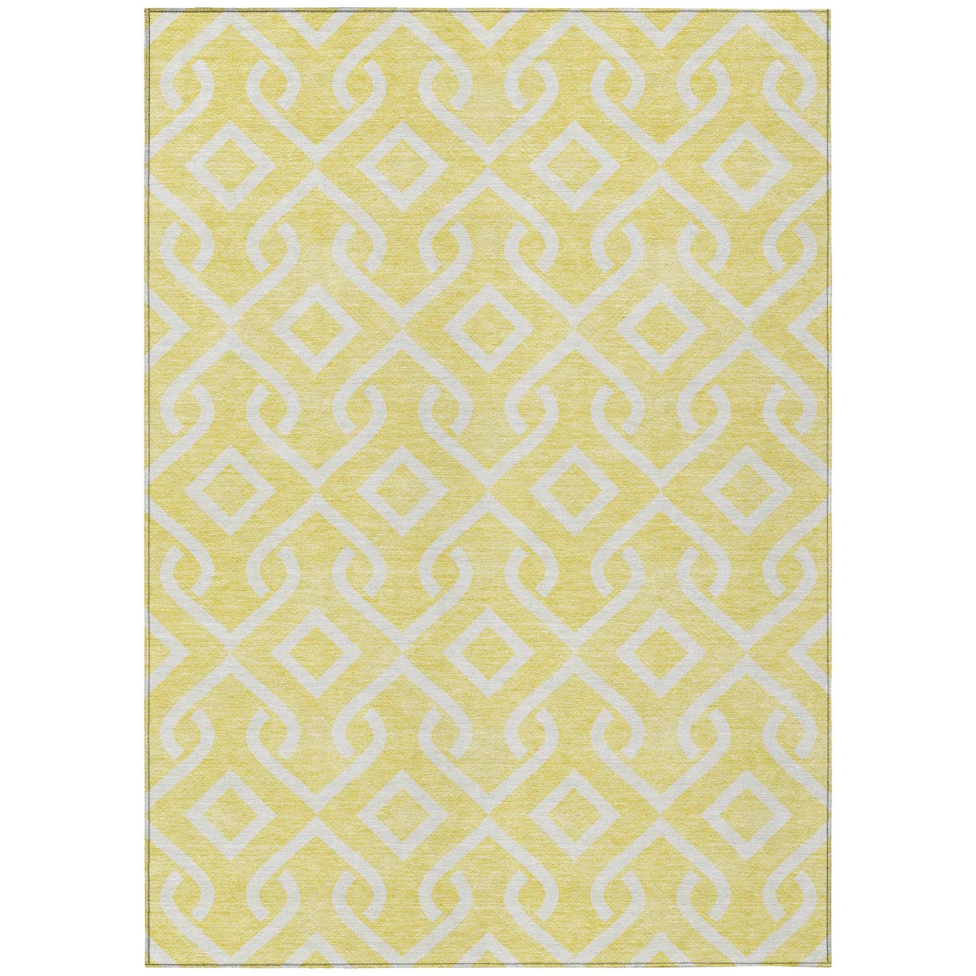 Addison Rugs Offset Stripes Yellow Washable Indoor-Outdoor Rug