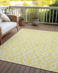 Addison Rugs Offset Stripes Yellow Washable Indoor-Outdoor Rug