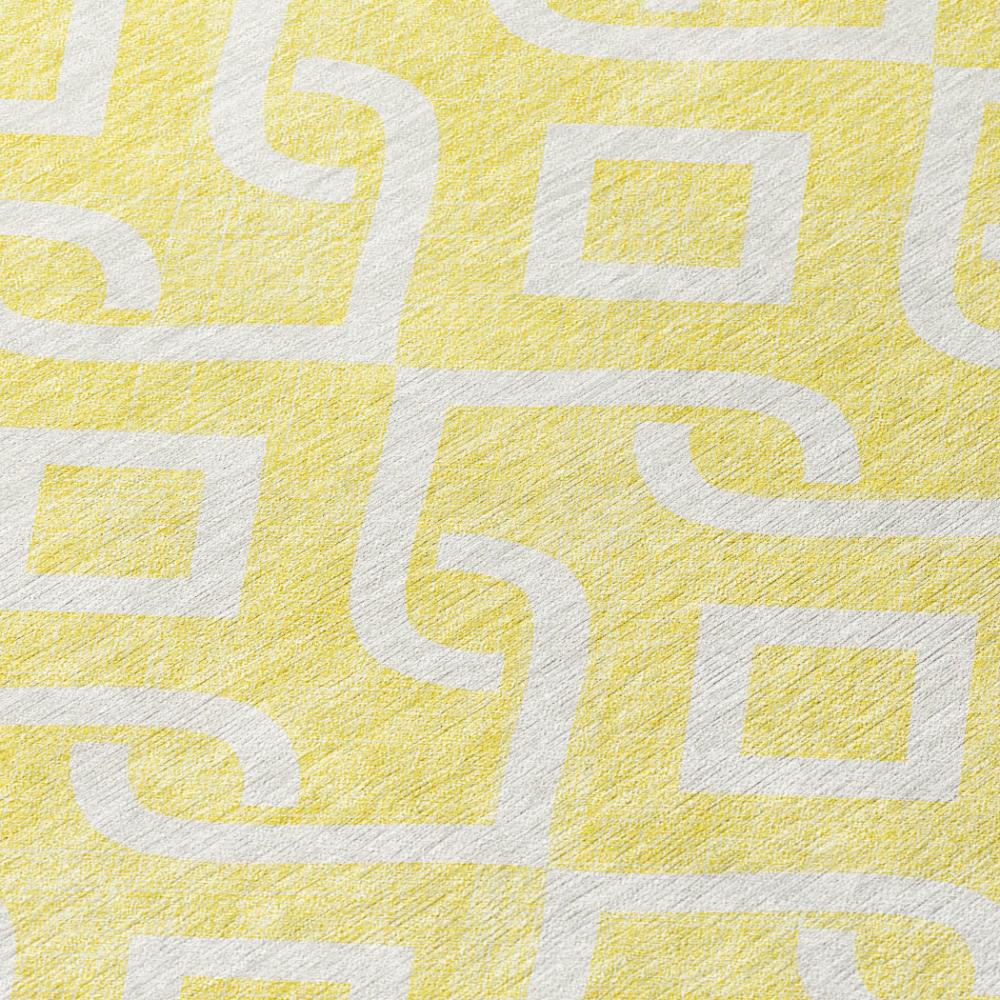 Addison Rugs Offset Stripes Yellow Washable Indoor-Outdoor Rug