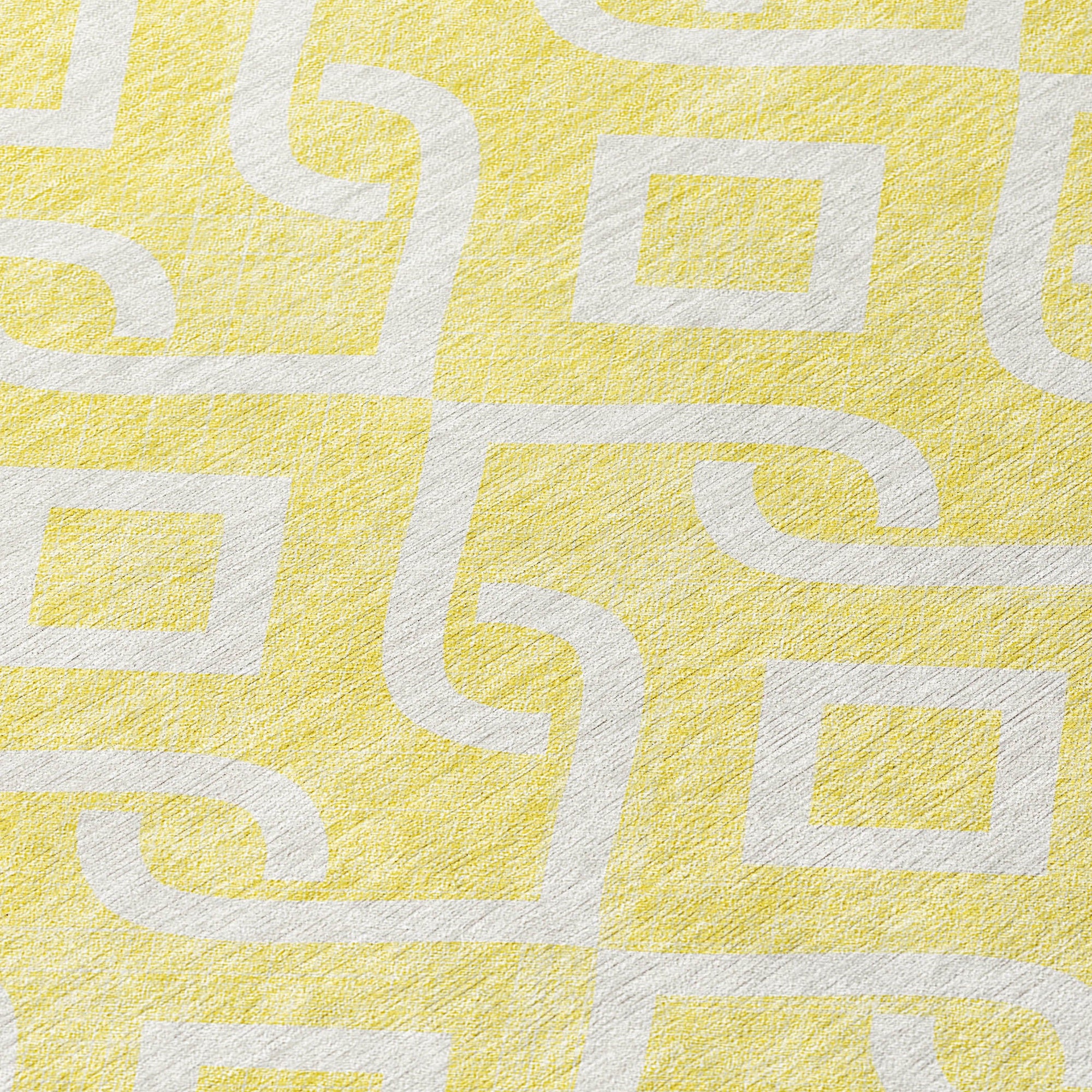 Addison Rugs Offset Stripes Yellow Washable Indoor-Outdoor Rug