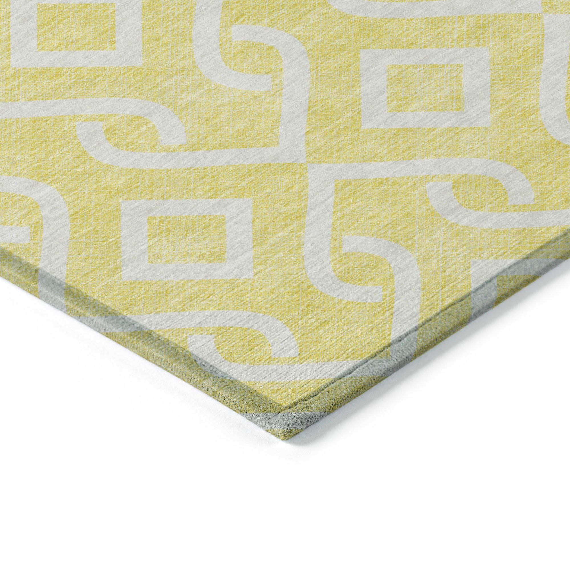 Addison Rugs Offset Stripes Yellow Washable Indoor-Outdoor Rug