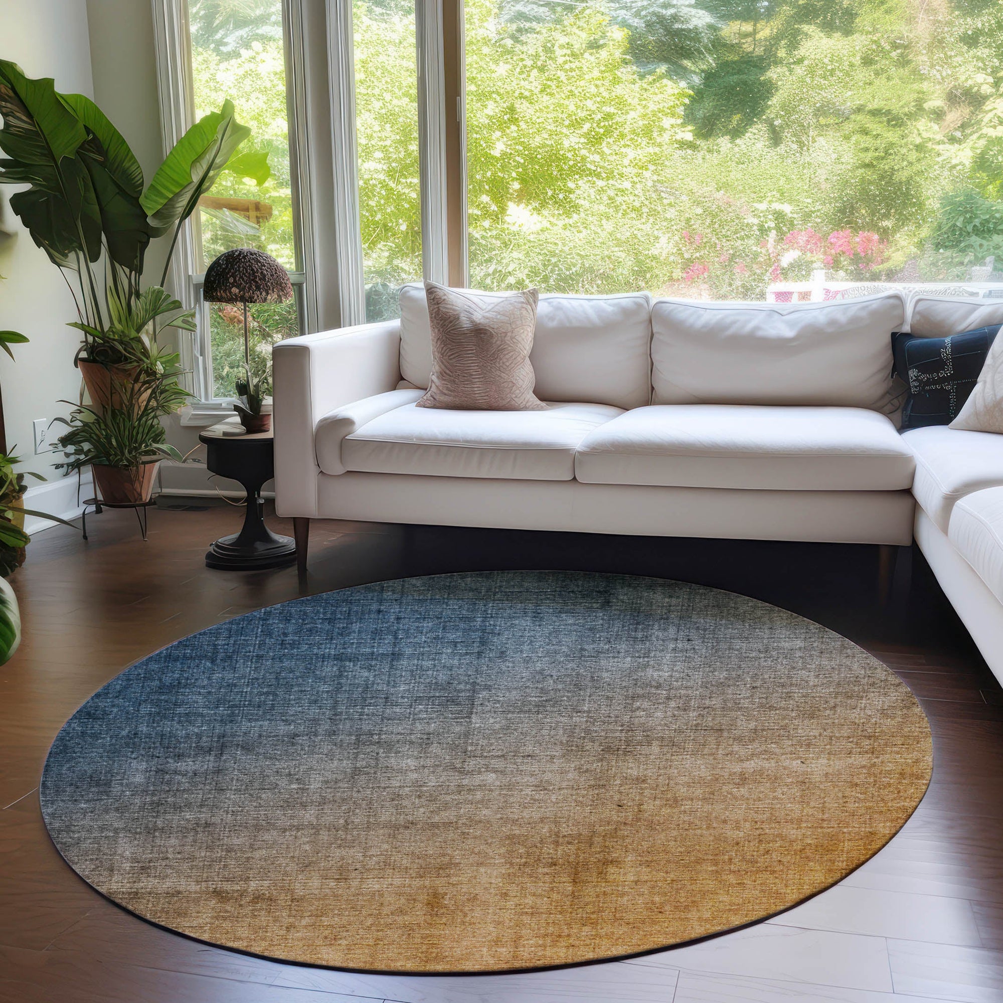 Addison Rugs Ombre Blue Washable Indoor-Outdoor Rug