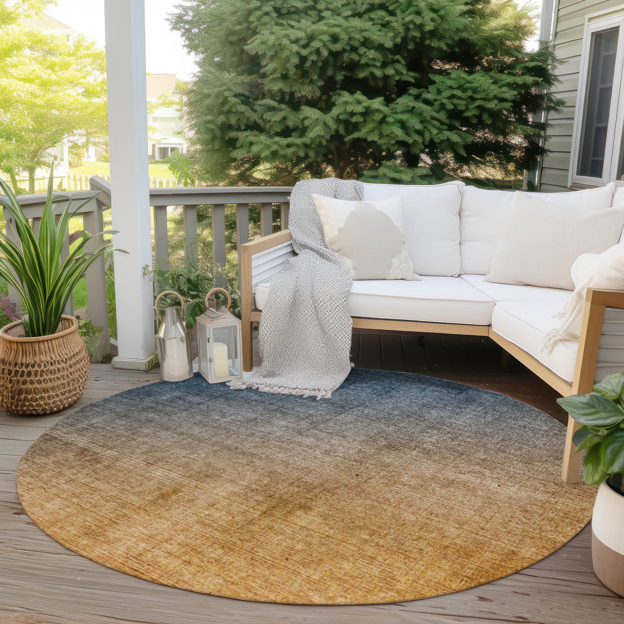 Addison Rugs Ombre Blue Washable Indoor-Outdoor Rug