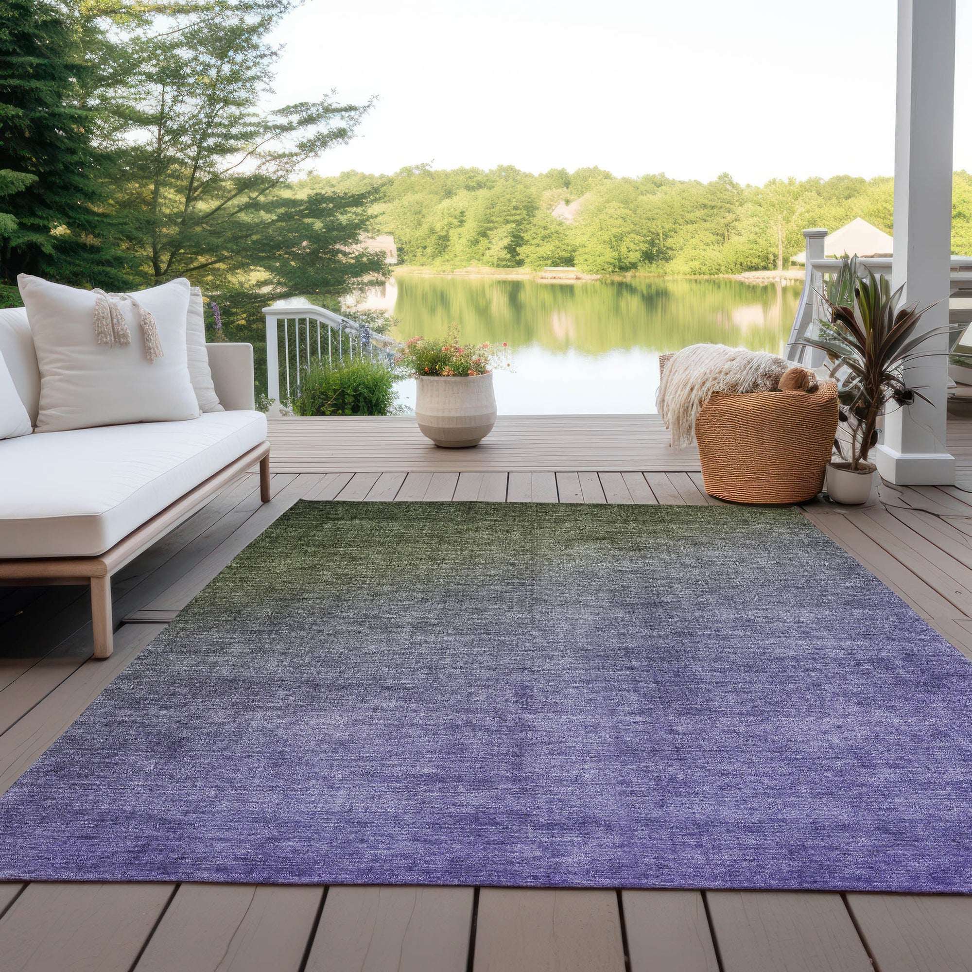 Addison Rugs Ombre Green Washable Indoor-Outdoor Rug