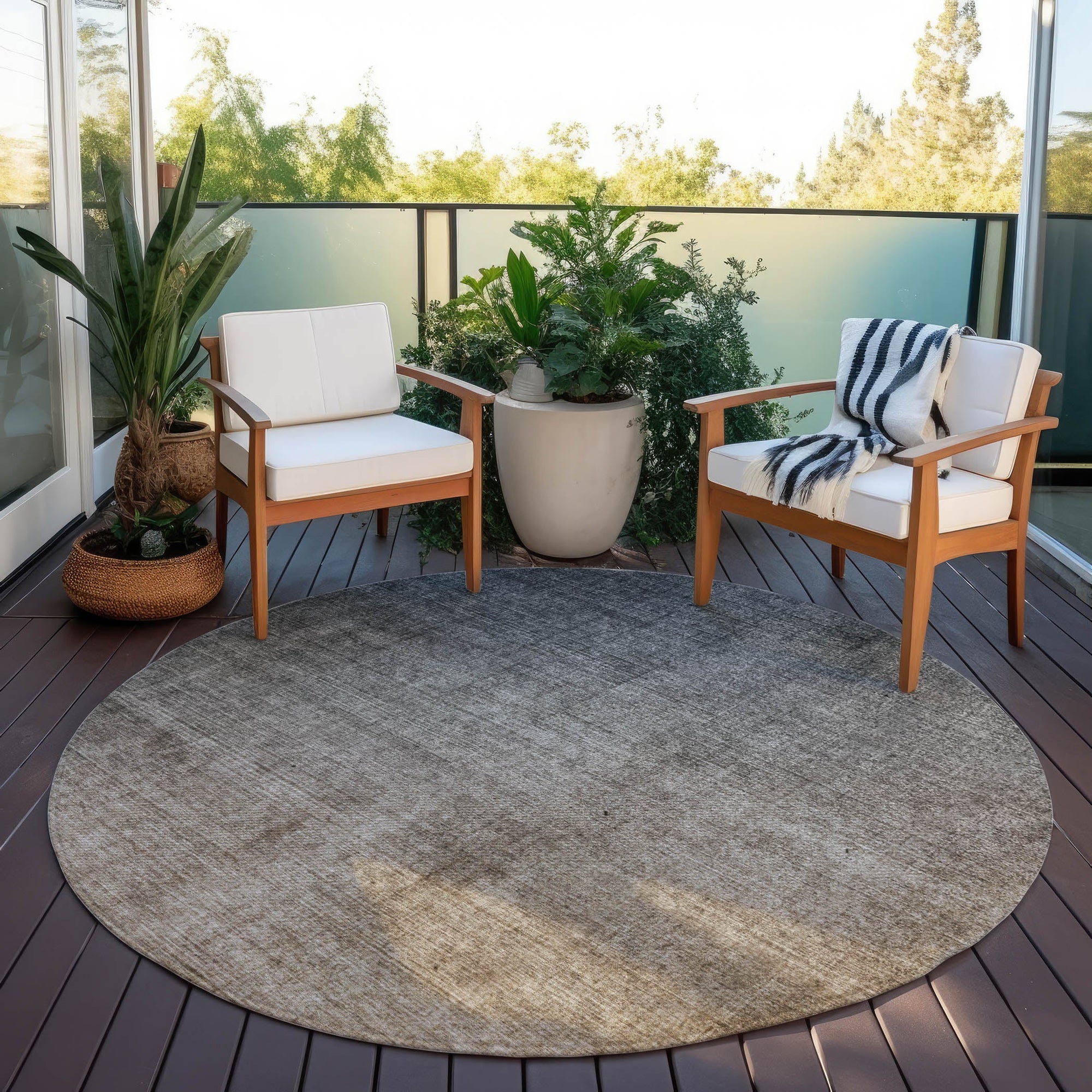Addison Rugs Ombre Grey Washable Indoor-Outdoor Rug